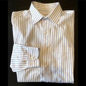 Brooks Brothers Mens Dress Shirt Blue/White Stripe
